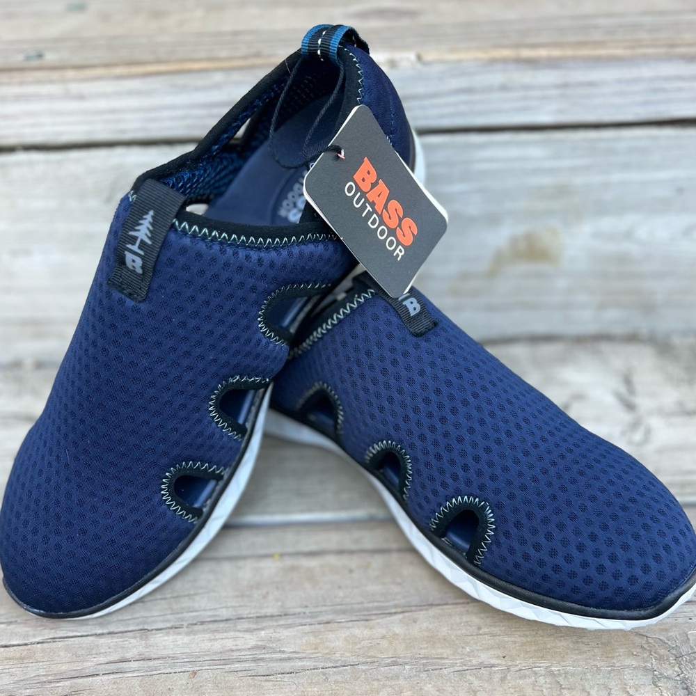 BASS OUTDOOR Men's Hex Vented Hiking Shoes – Traction-Sole Mesh Slip-ons